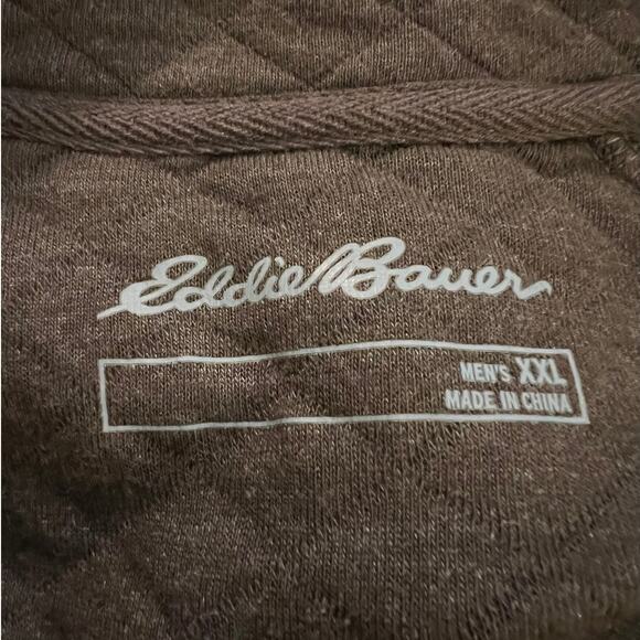 NEW Eddie Bauer Men's Quilted Quarter Snap in Brown Size XXL - Picture 3 of 6